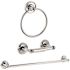 SEASONS Raleigh Chrome 3 Piece Kit 24" Towel Bar, Toilet Paper, Towel Ring