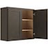 CNC Cabinetry Cabinetry 36" W X 30" H 2 Door Wall Cabinet, Luxor Smoky Grey