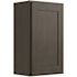 CNC Cabinetry Cabinetry 15" W X 30" H 1 Door Wall Cabinet, Luxor Smoky Grey