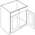 CNC Cabinetry Cabinetry 36" W Sink Base Cabinet, Country Oak