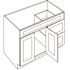 CNC Cabinetry Cabinetry Country Oak Vanity Base Cabinet, Right-Side Drawers 30w X 32.5h