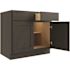CNC Cabinetry Cabinetry 36" W 2 Drawer 2 Door Base Cabinet, Luxor Smoky Grey