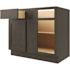CNC Cabinetry Cabinetry Luxor Smoky Grey Blind Base Cabinet 33w X 34.5h Right