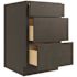 CNC Cabinetry Cabinetry 15" W 3 Drawer Base Cabinet, Luxor Smoky Grey