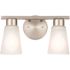 14" Brushed NICKEL 2 Light Vanity Light With Satin Etched Glass Shades
