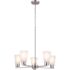 Chandelier Satin Etched Glass Shades And Brushed NICKEL Finish