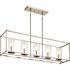 13.75" 5 Light Linear Chandelier In Brushed NICKEL Finish