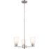 Chandelier With Satin Etched Glass Shades In Brushed NICKEL