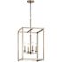 31" 4 Light Foyer Pendant In Brushed NICKEL Finish