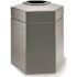 Hex Trash Receptacle, Gray, 45 Gallon