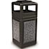 42 Gallon Stonetec Black,pepperstone Paneled Trash Can
