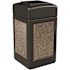 42 Gallon Black Waste Container With Riverstone Panels