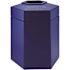 Trash 45-Gal Hex Open-Top Lid Blue