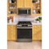 GE 30" Slide-In Front-Control Convection Gas Range, Slate
