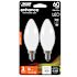 FEIT ELECTRIC Electric B10 5.5w 2700k E12 Base Wht Frost Filament LED Bulb Package Of 12