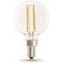 FEIT ELECTRIC Electric G16-1/2 3.8w 5000k E12 Base Clear Filament LED Bulb Package Of 12