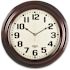 SKILCRAFT Mahogany Wall Clock, 16 Overall Diameter, Mahogany Case, 1 AA