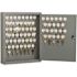 SKILCRAFT Locking Key Cabinet, 70, 14w X 3 1/4d X 17 1/4h, Gray