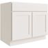 CNC CABINETRY Luxor 2-Door Base Cabinet, 2 Pull Out, 24"w, Shaker White