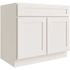CNC CABINETRY Luxor 2-Door Base Cabinet, 2 Pull Out, 5-Pc, 24"w, Shaker White