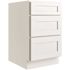 CNC CABINETRY Luxor 36" 3-Drawer Base Cabinet, 5-Pc Drawer, Shaker White