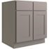 CNC CABINETRY Luxor 2-Door Base Cabinet, ADA Height, 42"w, Shaker Misty Grey