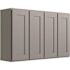 CNC CABINETRY Luxor 4-Door Wall Cabinet, 48"w X 30"h X 12"d, Shaker Misty Grey
