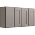 CNC CABINETRY Luxor 4-Door Wall Cabinet, 48"w X 24"h X 12"d, Shaker Misty Grey