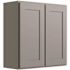 CNC CABINETRY Luxor 2-Door Wall Cabinet, 33"w X 30"h X 12"d, Shaker Misty Grey