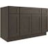 CNC CABINETRY Luxor 60" 4-Door Sink Base Cabinet, Shaker Smoky Grey