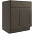 CNC CABINETRY Luxor 2-Door Base Cabinet, ADA Height, 33"w, Shaker Smoky Grey