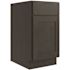 CNC CABINETRY Luxor 15" Base Cabinet, 2 Pull Out, Left Hinge, Shaker Smoky Grey