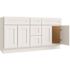 CNC CABINETRY Luxor 3-Drawer Vanity Base Cabinet, 5-Pc Drawer, 60"w Shaker White