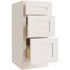 CNC CABINETRY Luxor 3-Drawer Vanity Base Cabinet, 5-Pc Drawer, 21"w Shaker White