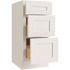 CNC CABINETRY Luxor 3-Drawer Vanity Base Cabinet, 5-Pc Drawer, 18"w Shaker White