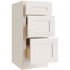 CNC CABINETRY Luxor 3-Drawer Vanity Base Cabinet, Ada, 5-Pc, 15"w, Shaker White