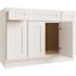 CNC CABINETRY Luxor 3-Door Vanity Base Cabinet, 5-Pc, 60"wx34.5"h, Shaker White