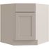 CNC CABINETRY Luxor 36" Diag Corner Sink Cabinet, Right Hinge Shaker Misty Grey