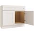 CNC CABINETRY Luxor 3-Door Vanity Base Cabinet, 5-Pc, 42"wx34.5"h, Shaker White