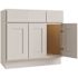 CNC CABINETRY Luxor 3-Door Vanity Base Cabinet, 42"w X 34.5"h, Shaker White