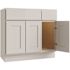CNC CABINETRY Luxor 3-Door Vanity Base Cabinet, 36"w X 34.5"h, Shaker White