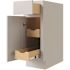 CNC CABINETRY Luxor 15" Base Cabinet, 2 Pull Out, Left Hinge, Shaker Misty Grey