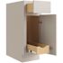 CNC CABINETRY Luxor 15" Base Cabinet, 1 Pull Out, Right Hinge, Shaker Misty Grey
