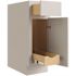 CNC CABINETRY Luxor 18" Base Cabinet, 1 Pull Out, Right Hinge, Shaker Misty Grey