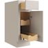 CNC CABINETRY Luxor 18" Base Cabinet, 2 Pull Out, Right Hinge, Shaker Misty Grey
