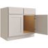 CNC CABINETRY Luxor 36" 2-Door Sink Base Cabinet, Shaker Misty Grey