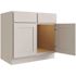 CNC CABINETRY Luxor 36" 2-Door Sink Base Cabinet, ADA Height, Shaker Misty Grey