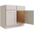 CNC CABINETRY Luxor 48" 4-Door Sink Base Cabinet, Shaker Misty Grey