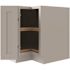 CNC CABINETRY Luxor 36" Lazy Susan Corner Cabinet, Left Hinge, Shaker Misty Grey