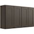 CNC CABINETRY Luxor 4-Door Wall Cabinet, 54"w X 30"h X 12"d, Shaker Smoky Grey